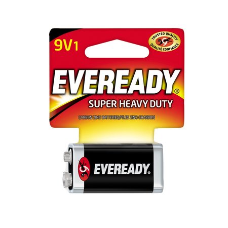 EVEREADY Super Heavy Duty 9-Volt Zinc Carbon Batteries Carded 1222SW